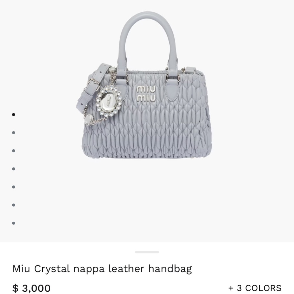 Miu Miu Crystal nappa leather handbag - Picture 1 of 10